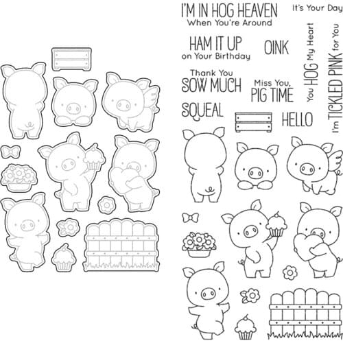 Clear Stamps And Ctting Dies Flowers Ice Cream Animals Cute Pigs For DIY Scrapbook Photo Album Craft Card 2021 New