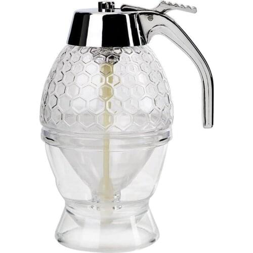 Pulp Juice Transparent Glass Handy Trigger Release Elegant Design Durable And Safe Honey Syrup Dispenser