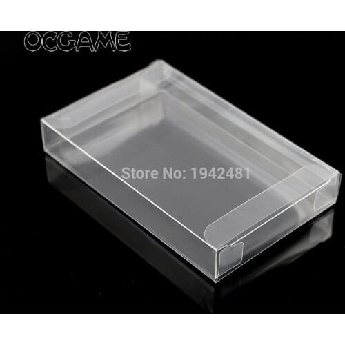 OCGAME 10PCS/LOT Clear transparent for SNES Cartridge box Protector Case games plastic PET Protector for Nintendo game boxes