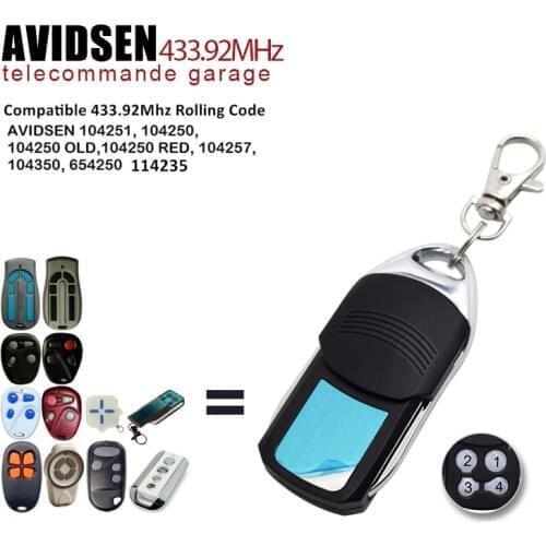 Gate Remote Control AVIDSEN 104700 114253 654100 433.92 MHz Rolling Code RF 4CH Slide Cover Metal Frame 2pcs High Quality