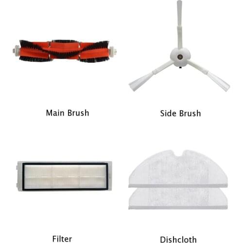 Main/Side Brush Filter Dishcloth For Xiaomi Mi Roborock S50 Vacuum Replace Brush Filter Accessories-Kit For XIAOMI MI Robot Vacu