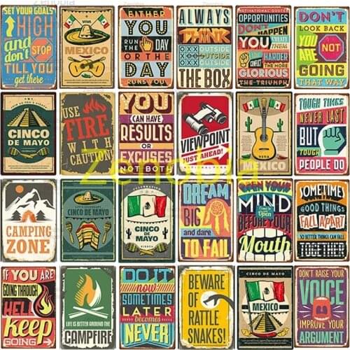 Funny Quotes Metal Signs Retro Shabby Plaques Home Bar Cafe Cafe Wall Art Vintage Tin Plates Poster Shabby Iron Painting Decor