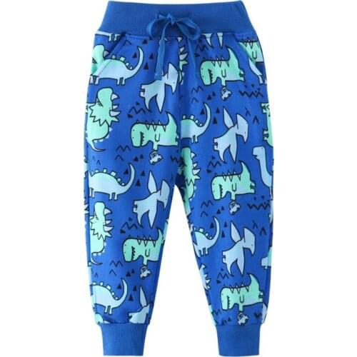 Dinosaurs Sweatpants for Boys Girls Autumn Spring Wear Cartoon Animals Print Baby Long Pants Drawstring Loose Boys Girls Trouser