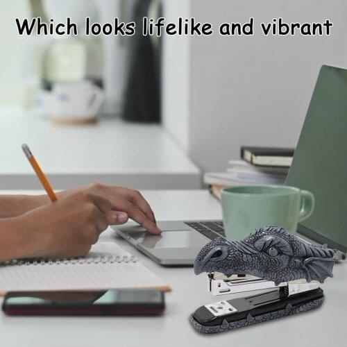 1pcs Stapler Resin Dragon Head Mini Cartoon Office School Supplies Stationery Paper Clip Binding Binder Novelty Office Statio