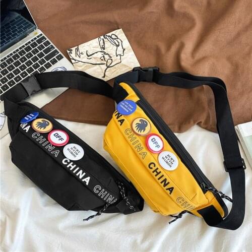 Fashion Women Letters Printing Bag Crossbody Chest Messenger Bags With Badge Casual Ladies Large Capacity Handbags Waist Packs