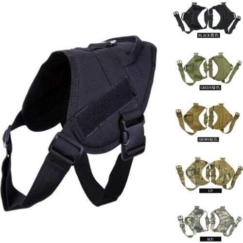 Multicam Military Hunting Dog Service Dog Harness 1000D Nylon Tactical Dog Clothes Police Dog Vest Molle Vest