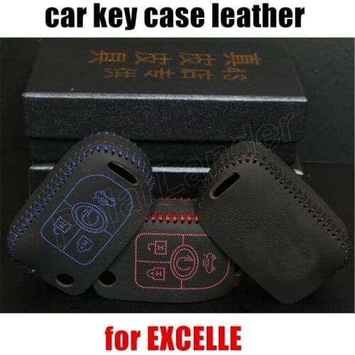 Only Red car key case Hand sewing car styling genuine quality leather car key cover DIY fit for BUICK EXCELLE top quality
