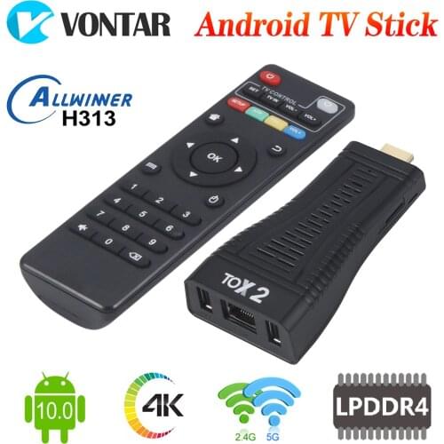 2021 Ugoos TOX2 TV Stick Android 10 2GB 16GB TV Box H313 Quad Core 2.4G&5G Dual Wifi 100M BT5.0 4K Smart Media Player TV Dongle