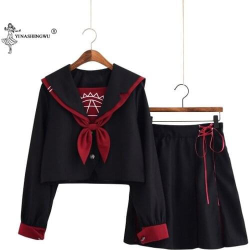 For Girls Japanese School Uniforms Female Sailor Suit Lady Team Dance Performance Clothing Women Cosplay Polyester Uniforms Sets