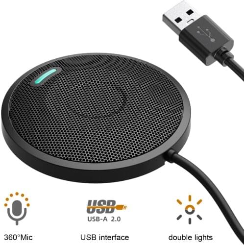 U2 USB Mic Omni-directional Condenser Microphone for Business Conference Desktop Laptop PC Voice Chat Video Games Live Broadcast