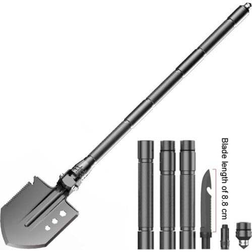 PEGASI 76cm Black thickened outdoor jungle folding shovel multi-functional tactical shovel garden shovel rescue engineer shovel
