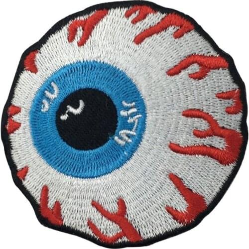 Horrible Eyeball patch halloween gift treat or trick embroidered iron on clothing garment girl kid patches applique for clothing
