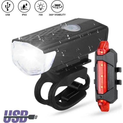 MTB Bike Light Headlight Tail Light Bicycle Front Back Light Set 300lumen Cycling Bicycle Lighting Flashlight Bike Accessories