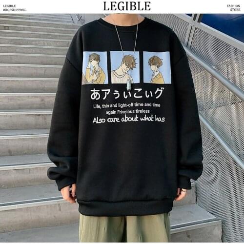 Funny Spring Printed Sweatshirts Mens Harajuku Casual Long Sleeve Hoodies Male Fashion Loose Men Hoodies