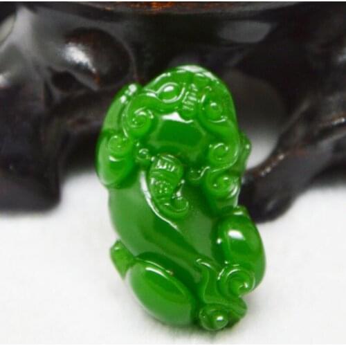 High imitation Xinjiang Hetian Kunlun jade pendant lucky evil brave pendant spinach green new pit material wholesale