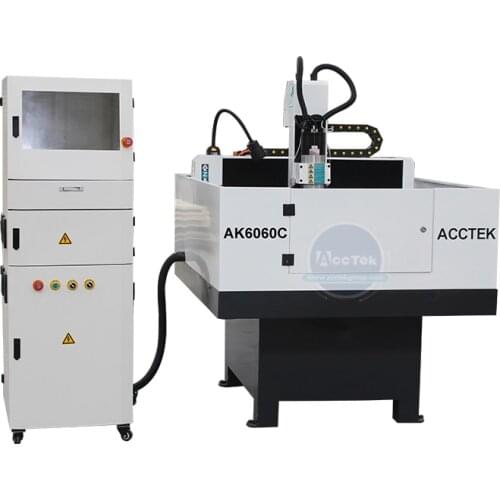 High Speed 3 Axis 3.2KW Metal Milling Machine ATC CNC Router 6060 With Cast Iron T Slot Table