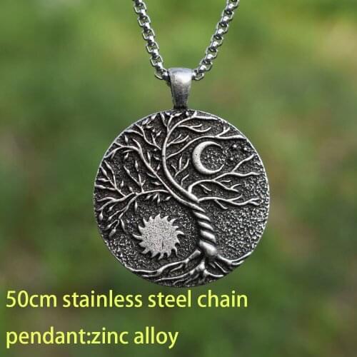Wicca Yin-Yang Moon & Sun Tree of Life necklace