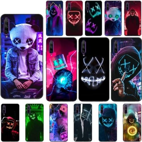 YNDFCNB Street Youth Neon Mask Phone Case for Huawei Y5 II Y6 II Y5 Y6 Y7 Prime Y7Plus Y9 2018 2019