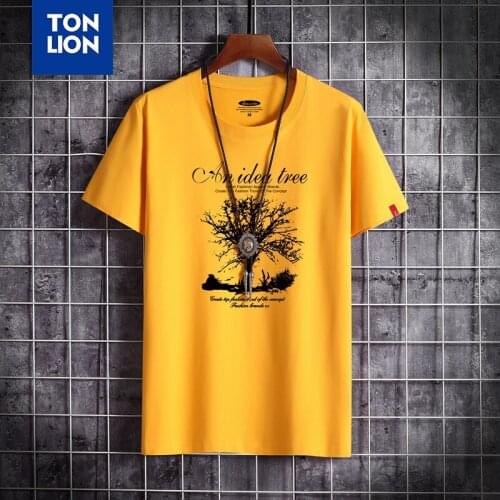 2020 Solid Color Old Tree Printed T Shirt Mens Black And White 100% Cotton T-shirts Summer High Quality Tee Boy T Shirts