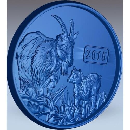 3d model relief for cnc in STL file format goat_3