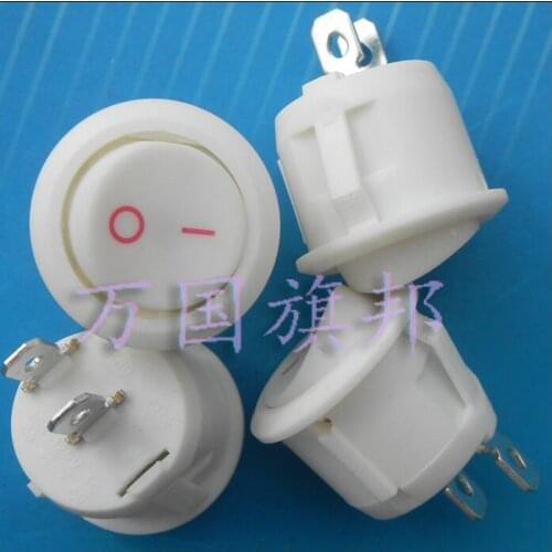 6A 250VAC 20mm 2P rockey Switch / circular switch white