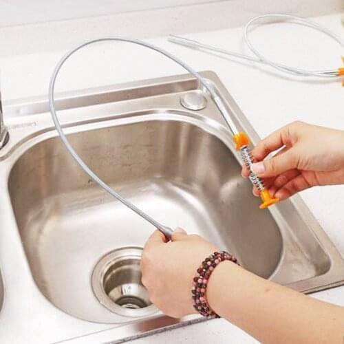 85CM Bendable Drain Clog Dredge Tools Water Sink Cleaning Hook Sewer Dredging Spring Pipe Hair Remover Bathroom Hair Cleaner