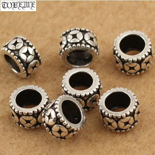 Real 925 silver jewelry beads jewelry spacers sterling silver coin-symbol Beads jewelry findings Good Luck symbol spacers