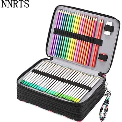 Colorful Portable Pencil Case Holder 200 Slot Waterproof Large Capacity PU Leather Pencil Bag Box Student Gifts Art Supplies