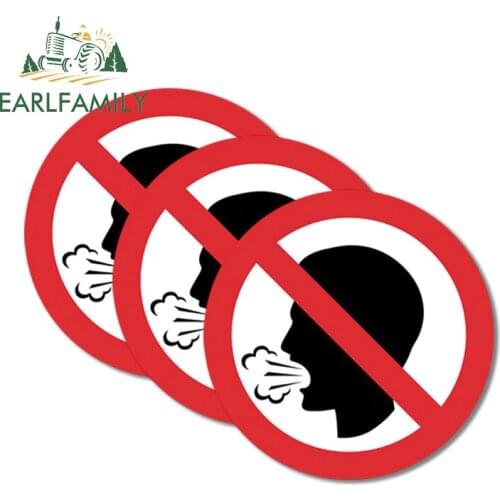 EARLFAMILY 13cm 3Pcs No Sneezing Sign Car Stickers Caravan Decal Car Refrigerators Funny Vinyl Waterproof Sunscreen Decor