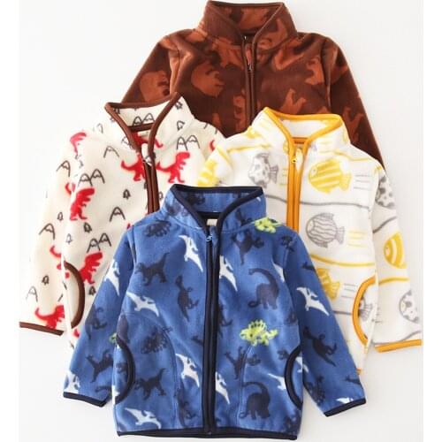 Toddler Baby Boys Girls Boys Clothes Autumn Warm Outerwea Cute Cartoon Pattern Polar-fleece Autumn Keep Warm Coat 12M-5Years