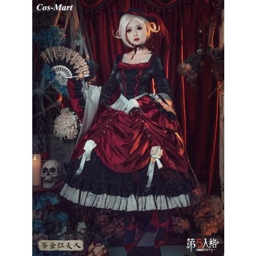 Hot Game Identity V Mary Madame Red Cosplay Costume Midsummer Tea Party Lolita Dress Full Set Female Role Play Clothing S-XL