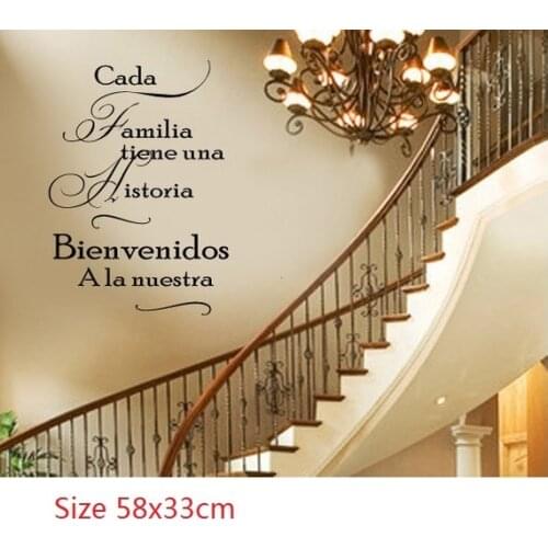 SPANISH Every Family Has a Story WELCOME to Ours Vinyl Wall Decal - Large Size Options Wall quotes