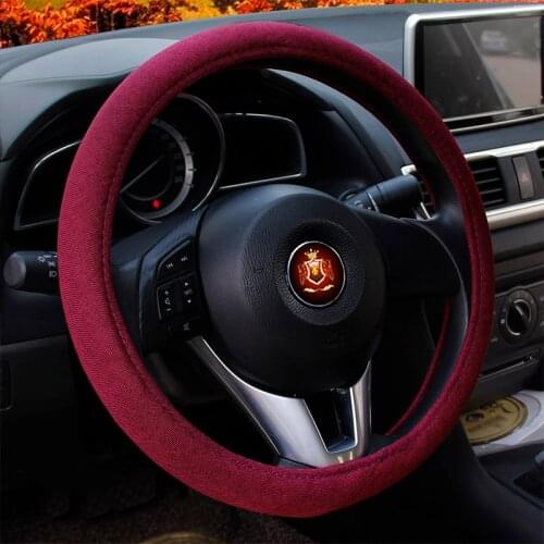 Flax Braided Car Steering Wheel Cover Breathable Non-slip Auto Steering Covers 15 inches 38 cm Universal Fits Most Car Styling