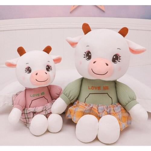 Love ME Plush Cartoon Cow Toy Cute Cattle Plush Stuffed Animals Cattle Soft Doll Kids Toys Birthday Gift for Children 2021 new