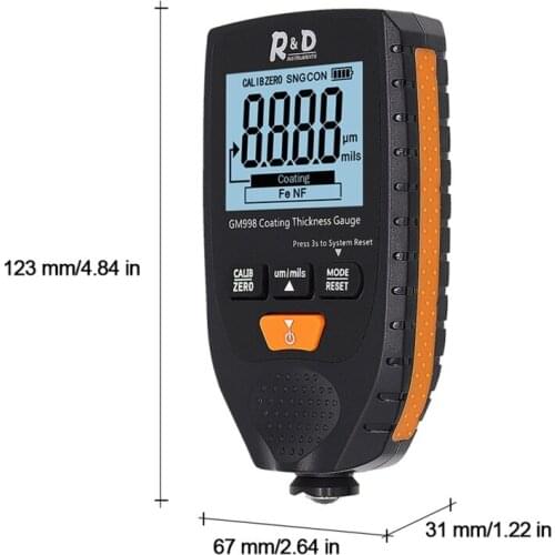 Mini Digital Thickness Gauge with LCD Display Paint Thickness Gauge Tester Tool