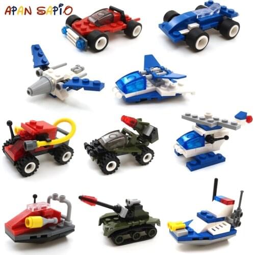 Mini Building Blocks Car Toys Military Blocks Brick Educational Blocks Toys for Children