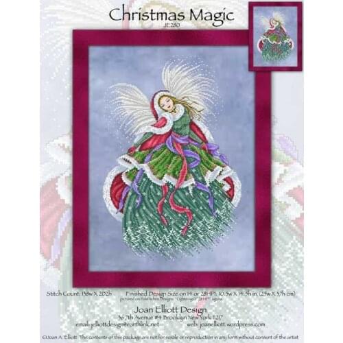 Joan Elliott Christmas Magic Girl 35-47 Cross Stitch Kit Packages Counted Cross-Stitching Kits Cross stich Painting Set