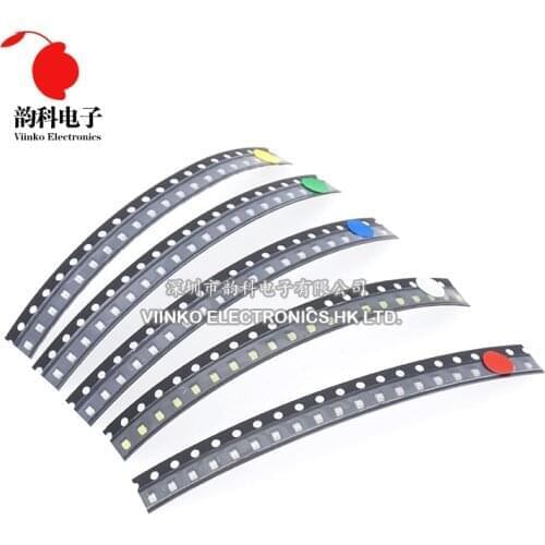 5 colors x20pcs =100pcs SMD 0805 led kit Red/Green/Blue/Yellow/White LED Light Diode KIT