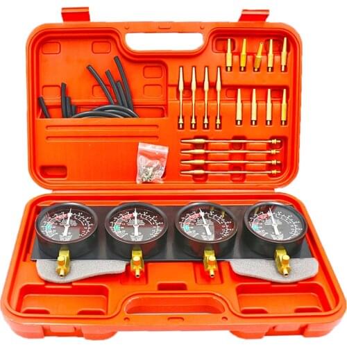 New!Motorcycle Fuel Pump Carburetor Vacuum Pressure Gauges Test Synchronous Balance Tool Positive Negative Pressure 4 Cylinder