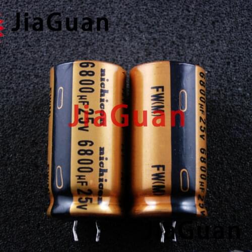 2pcs NEW NICHICON FW 6800UF 25V 18X35MM 25V 6800UF audio Electrolytic Capacitor 25V6800uF filter amplifier 6800uF/25V