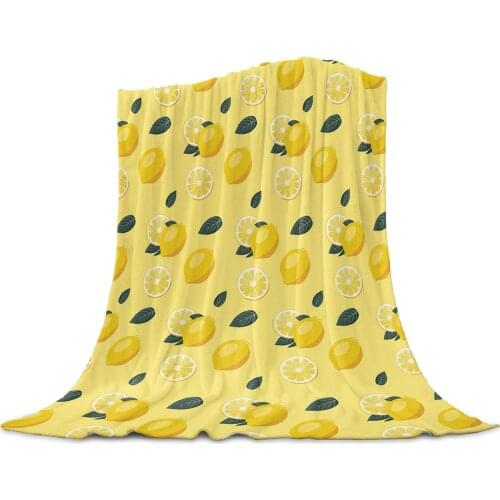 Living Room Sofa Blanket Lemon Summer Fruit Fresh Children Soft Throw Blanket Travel Airplane Hotel Portable Warm Thin Blanket