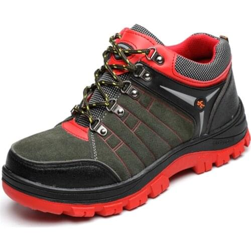 Unisex Autumn Work Safety Shoes for Men Shoes Breathable Waterproof Non-slip Work Boots Leather Steel Toe Sneakers