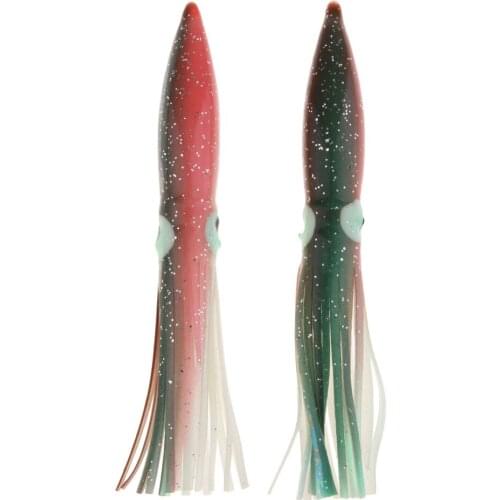 Perfeclan 2pcs Hoochies Squid Skirts Lures Octopus Saltwater Trolling Bait for Codfish Sea Bass Fluke Rigs Squid Skirts Lures
