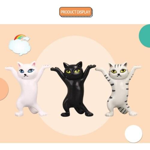 Dancing Cat Earphone Stand For AirPods 1 2 Pro Headset Bluetoot Penholder Desktop Display Cute Doll Handmade Decoration holders