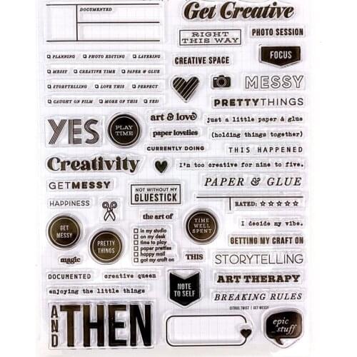 CLEAR STAMP get creative DIY Scrapbook Card album paper craft silicon rubber roller transparent stamps 1229