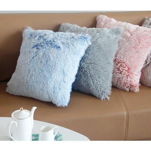 Luxurious Soft Fur Pillows Case Cushion Cover Long Plush Decorative Throw Pillow Cover Seat Sofa Embrace Pillow Case Home Decor
