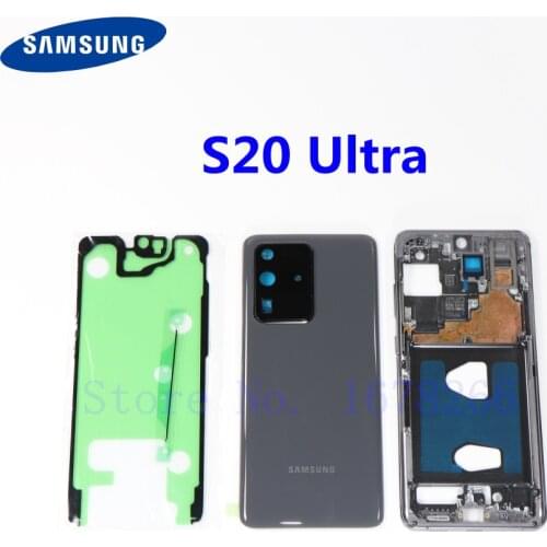 SAMSUNG Galaxy S20 Ultra G988 SM-G988F G988B/DS Full Housing Battery Door Back Glass Cover Panel Case S20U Middle Frame