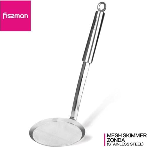 Fissman Stainless Steel Mesh Skimmer Vegetable Residue Oil Mesh Colander Strainer-10.5X28.5X9cm