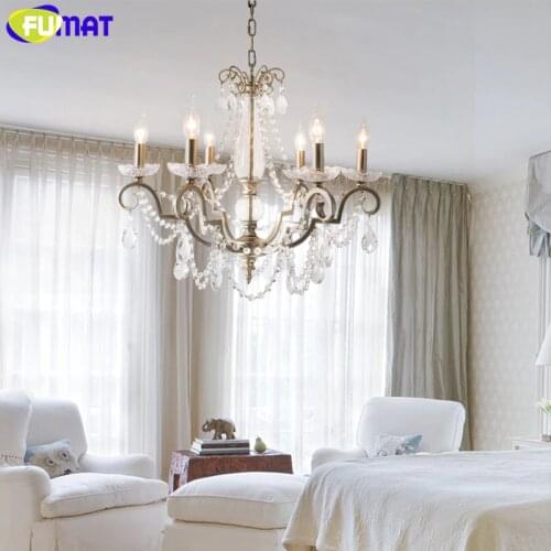 FUMAT Modern led Chandelier for Living Room Bedroom Restaurant Iron Lustre Crystal Chandelier Lamp Vintage Home Lighting
