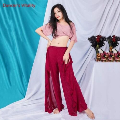 Belly Dance Female Adult Elegant Top Trousers Practice Clothes Suit Training Shirt Long Skirt Profession Performance Clothing